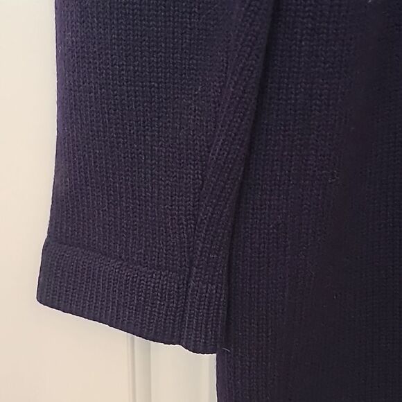 Nordstrom Tailored Wool Knit Crested Cardigan Sweater Navy Blue Size L - Picture 9 of 13